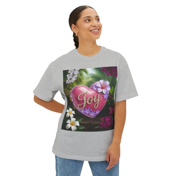Our Inspirational "Joy" 'Solid Pink Heart' Design! Boxy T-Shirt Christian Faith Apparel Unisex Cotton Tee, Oversized Boxy Top T-shirt - Image 10