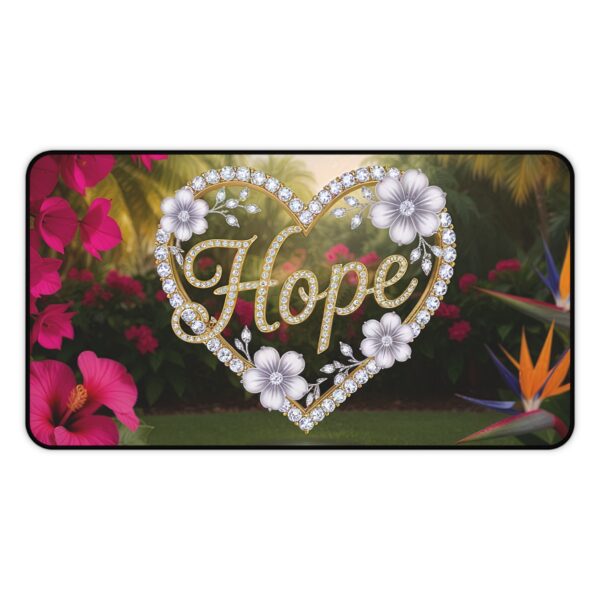 Inspirational Desk Mat "Hope" 'Diamond Ring Heart' - Mouse Pad, Office Decor Desk Accessory, Gaming Pad, Computer Mat, Non-Slip - Image 4