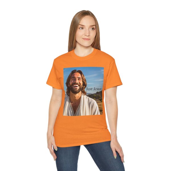 Our inspirational "Just Jesus" Design!! on a Christian Unisex Cotton T-Shirt, Faith Spiritual Apparel, Love Gift - Image 8