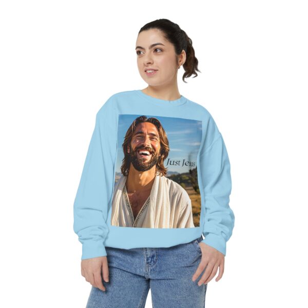 Sweatshirt Unisex with our inspirational  "Just Jesus" Design!! Faith Apparel Gospel Fashion Jumper, Pullover - Image 29