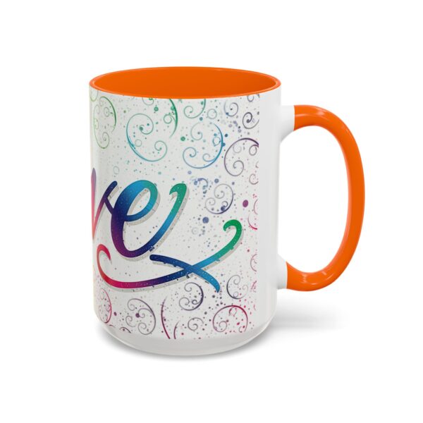 Our inspirational "Love" 'spirals' Ceramic Accent Coffee Mug Design is Perfect for Wedding Gifts, Inspirational Decor - Image 54