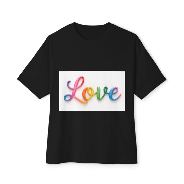 Our "Love" design on a Unisex Tee, Inspirational Oversized Box Tshirt, Religious Graphic Top, Travel Bible Verse Apparel - Image 9
