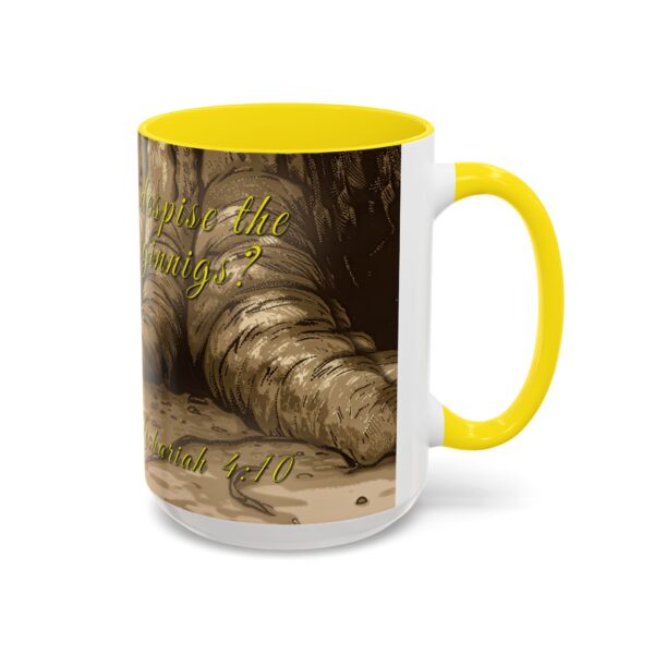 Our inspirational  'Day of Small Beginnings' from Zech 4:10 Ceramic Accent Coffee Mug Design is Perfect for Wedding Gifts, Inspirational Decor - Image 62