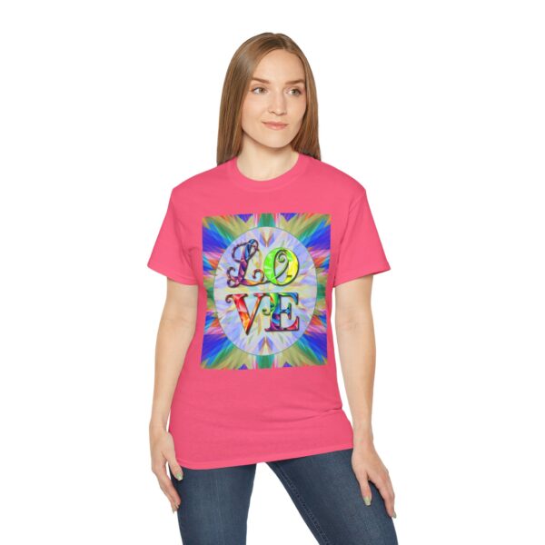 Our inspirational "Love" 'kaleidoscope' Design!! on a Christian Unisex Cotton T-Shirt, Faith Spiritual Apparel, Love Gift - Image 30