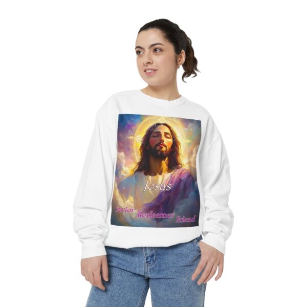 Sweatshirt Unisex our inspirational 'Jesus: Savior, Redeemer, Friend' design! Faith Apparel Gospel Fashion Jumper, Pullover - Image 10