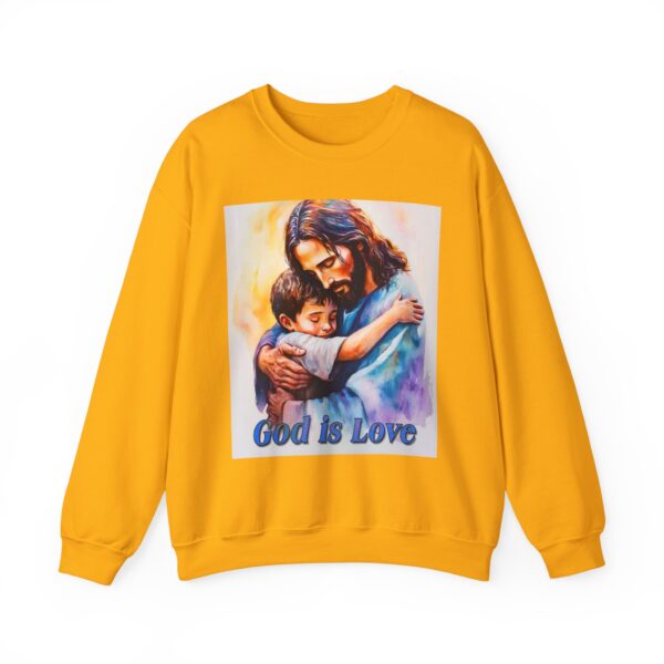 Crewneck Sweatshirt-with our "God is Love" series with Jesus hugging a young boy! Inspirational Biblical Vintage Inspired Gift - Image 9