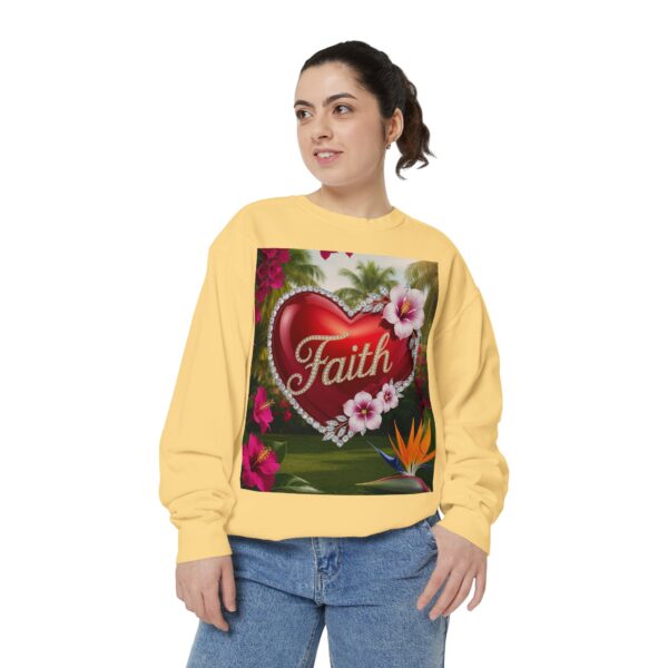 Sweatshirt Unisex Inspirational-With our "FAITH" 'Solid Red Heart' design! Beauty of Creation Tropical Beach Comfort, Jumper, Gift - Image 6