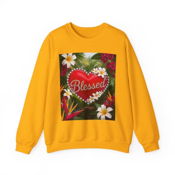 Crewneck Sweatshirt-with our Inspirational "Blessed" 'Solid Red Heart' Design!! Vintage Inspired Faith Apparel, Gospel Fashion Unisex Heavy - Image 13