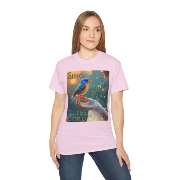Our 'Song Bird' "Sing a New Song" Inspirational Christian Unisex Cotton T-Shirt, Faith Spiritual Apparel, Gift for Christians - Image 27