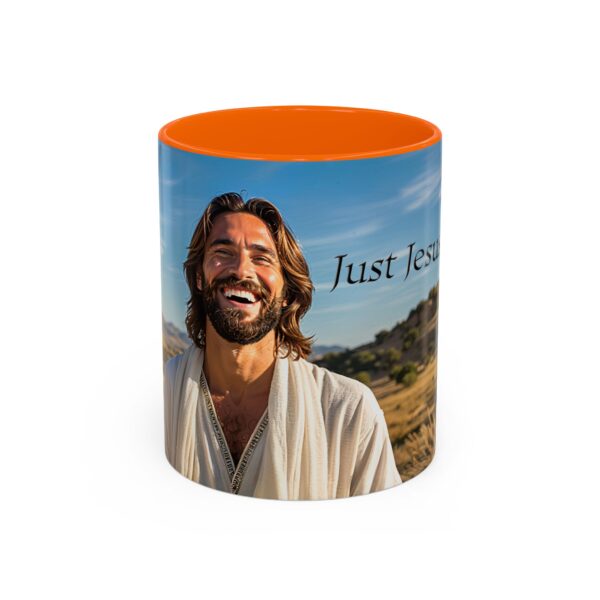 Our inspirational "Just Jesus" Ceramic Accent Coffee Mug Design is Perfect for Wedding Gifts, Inspirational Decor - Image 41