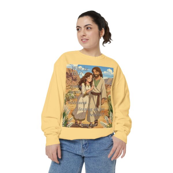 Sweatshirt Unisex Inspirational-with our "Who is this?" from Song of Solomon 8:5 design in ANIME style! Faith Apparel Gospel Fashion Jumper, Pullover - Image 13