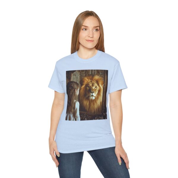 Our 'Lion in the Mirror' Inspirational Design Christian Faith Apparel Unisex Cotton T-Shirt Vintage, Lion of Judah and Aslan-Inspired Gift - Image 18