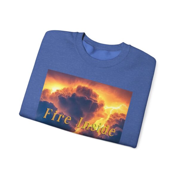 Crewneck Sweatshirt with our 'Storm Light' "Fire Inside" design! Beauty of Creation Tropical Storm Inspirational Sweatshirt Unisex - Image 33