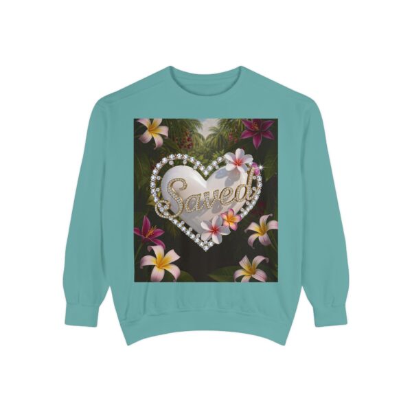 Sweatshirt Unisex with our Inspirational "Saved" 'Pure White Heart' Design! Faith Apparel Gospel Fashion Jumper, Pullover - Image 20