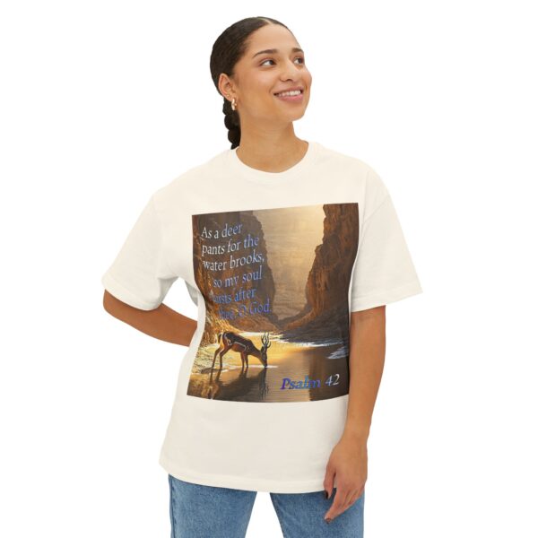 Psalm 42 Deer Panting Unisex Tee, Inspirational Israel Shirt, Oversized Box Tshirt, Religious Graphic Top, Travel Bible Verse Apparel - Image 8