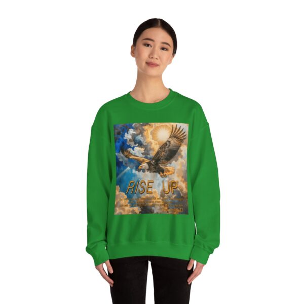 Crewneck Sweatshirt-with our "RISE UP" 'soaring eagle' design with Isaiah 40:31! Vintage Inspired Faith Apparel, Gospel Fashion Unisex Heavy - Image 16