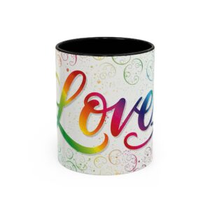 Our inspirational "Love" 'spirals' Ceramic Accent Coffee Mug Design is Perfect for Wedding Gifts, Inspirational Decor