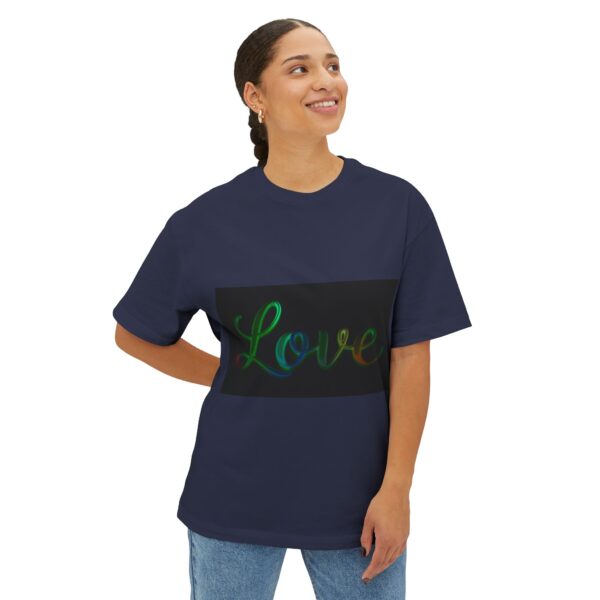 Our "Love" 'light in darkness' design on a Unisex Tee, Inspirational Oversized Box Tshirt, Religious Graphic Top, Travel Bible Verse Apparel - Image 18