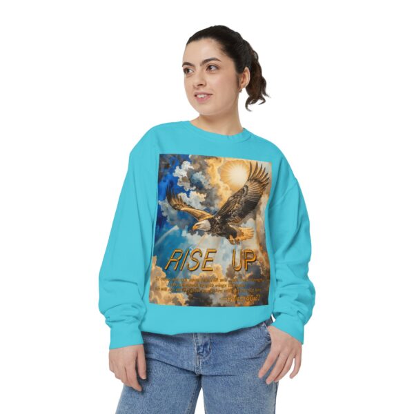 Sweatshirt Unisex Inspirational-with our "RISE UP" 'soaring eagle' design with Isaiah 40:31! Faith Apparel Gospel Fashion Jumper, Pullover - Image 24