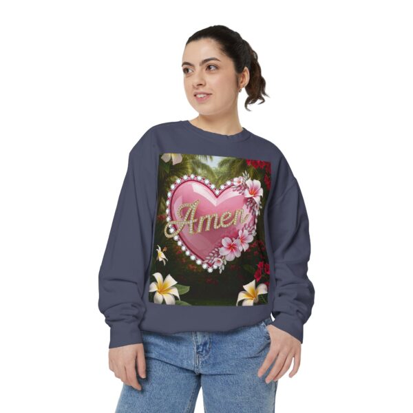 Sweatshirt Unisex Inspirational-With Our "Amen" 'Solid Pink Heart' Christian Apparel Faith-Based Gospel Comfort Philippians 4:8 Gift Jumper - Image 25