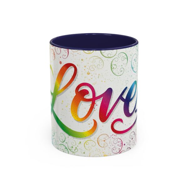 Our inspirational "Love" 'spirals' Ceramic Accent Coffee Mug Design is Perfect for Wedding Gifts, Inspirational Decor - Image 5