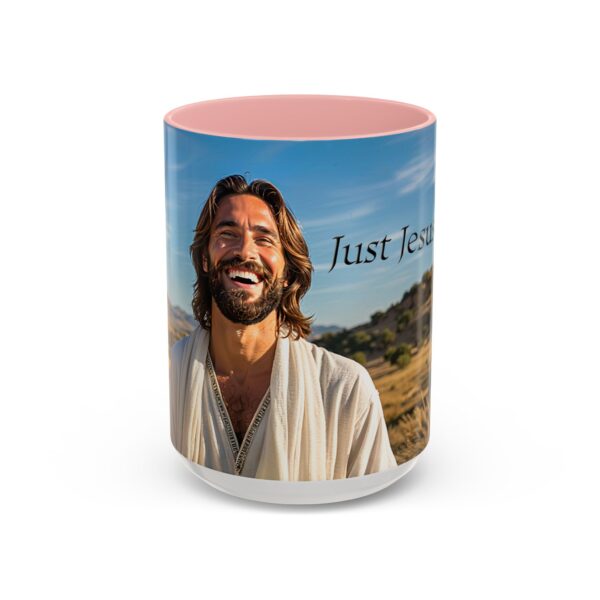 Our inspirational "Just Jesus" Ceramic Accent Coffee Mug Design is Perfect for Wedding Gifts, Inspirational Decor - Image 25