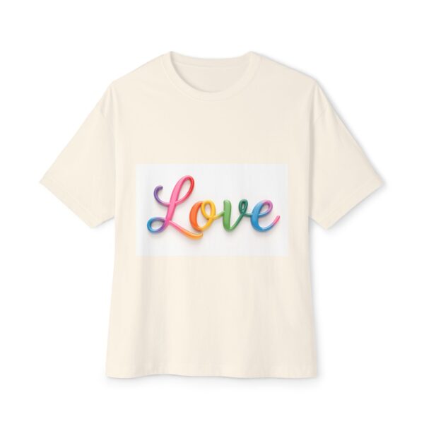 Our "Love" design on a Unisex Tee, Inspirational Oversized Box Tshirt, Religious Graphic Top, Travel Bible Verse Apparel - Image 13