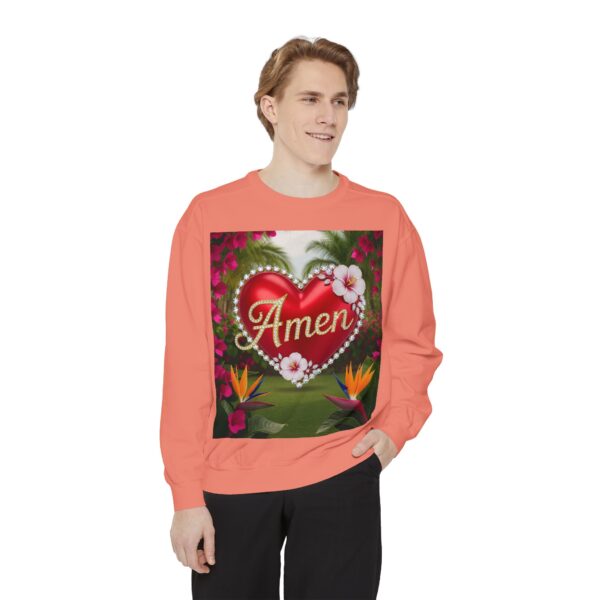 Sweatshirt Unisex Inspirational-With our beautiful "Amen" 'Solid Red Heart'- Faith Apparel, Unisex Top, Religious Gift, Comfort Wear, Church Event Style - Image 8