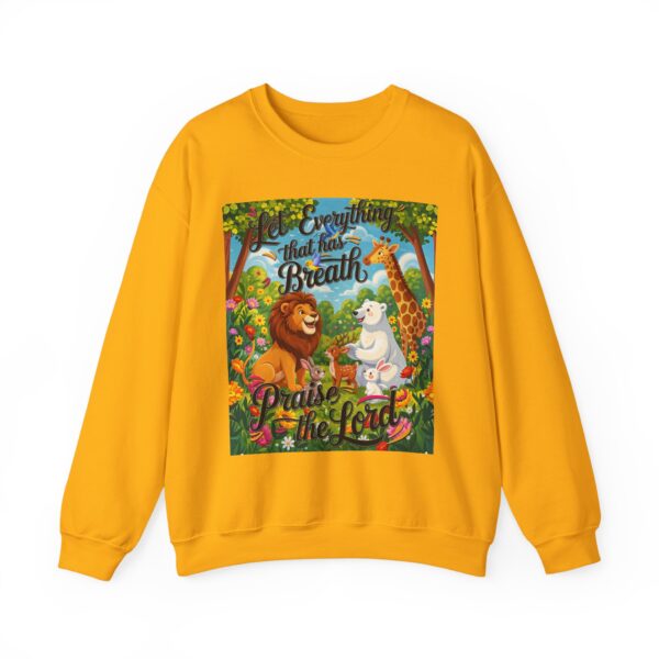 Crewneck Sweatshirt with our inspirational "Let Everything that has Breath Praise the Lord!" Design! Vintage Inspired Faith Apparel, Gospel Fashion Unisex Heavy - Image 13