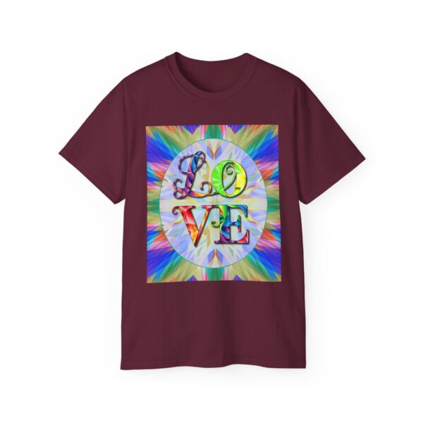 Our inspirational "Love" 'kaleidoscope' Design!! on a Christian Unisex Cotton T-Shirt, Faith Spiritual Apparel, Love Gift - Image 11