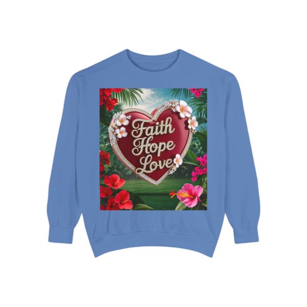 Sweatshirt Unisex our inspirational "Faith Hope Love" 'Solid Red Heart' design. Faith Apparel Gospel Fashion Jumper, Pullover - Image 30