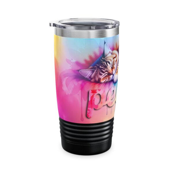 Our inspirational "Peace" 'Colorful sleeping cat' Design Tumbler | 20oz Inspirational Travel Mug, Motivational Drinkware, Perfect for Gifting - Image 12