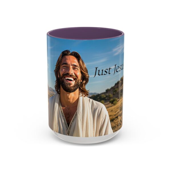 Our inspirational "Just Jesus" Ceramic Accent Coffee Mug Design is Perfect for Wedding Gifts, Inspirational Decor - Image 57