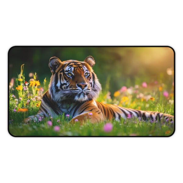 Inspirational Desk Mat 'Bengal Tiger at Rest' Mouse Pad, Office Decor Desk Accessory, Gaming Pad, Computer Mat, Non-Slip, Natural Beauty - Image 4
