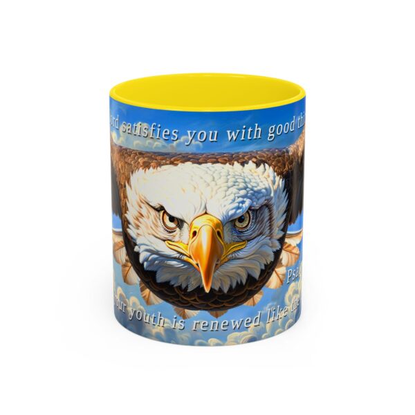 Our inspirational 'Soaring Eagle' and Psalm 103:5 'your youth is renewed like the eagles' design Ceramic Accent Coffee Mug Design is Perfect for Wedding Gifts, Inspirational Decor - Image 49
