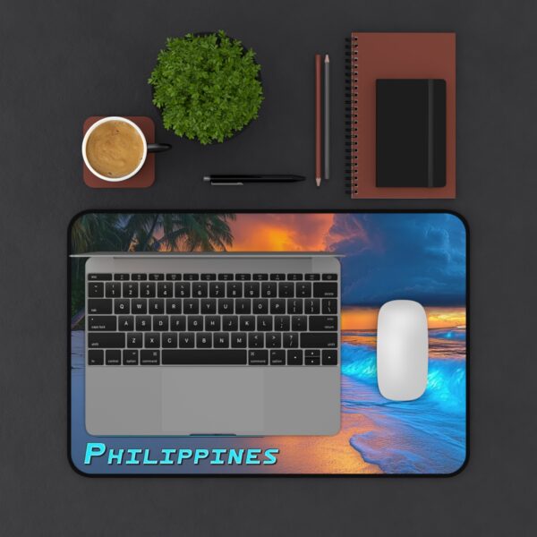 Inspirational Desk Mat 'Night Lights-Philippines' Mouse Pad, Office Decor Desk Accessory Gaming Pad Computer Mat, Non-Slip, Beauty of Nature - Image 2