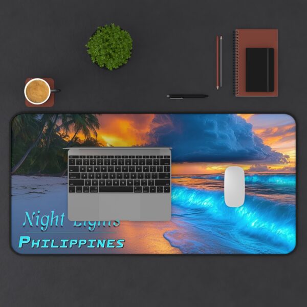 Inspirational Desk Mat 'Night Lights-Philippines' Mouse Pad, Office Decor Desk Accessory Gaming Pad Computer Mat, Non-Slip, Beauty of Nature - Image 8