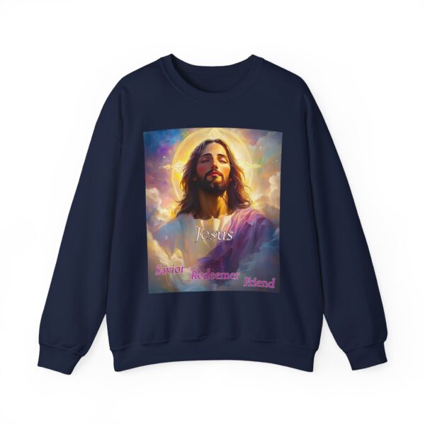 Crewneck Sweatshirt-with our inspirational 'Jesus: Savior Redeemer Friend' Design! Vintage Inspired Faith Apparel, Gospel Fashion Unisex Heavy - Image 17