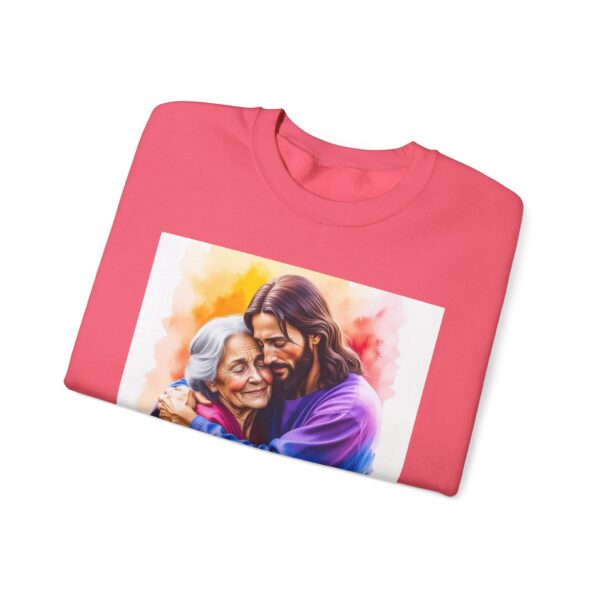 Crewneck Sweatshirt with our "God is Love" series with Jesus hugging Grandmother! Inspirational Biblical, Vintage Inspired, Gift - Image 40