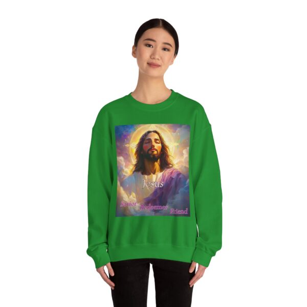 Crewneck Sweatshirt-with our inspirational 'Jesus: Savior Redeemer Friend' Design! Vintage Inspired Faith Apparel, Gospel Fashion Unisex Heavy - Image 16