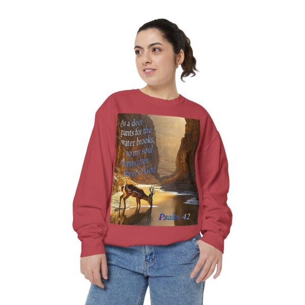 Sweatshirt Unisex with our inspirational Psalm 42 'As a Deer Pants' design! Faith Apparel Gospel Fashion Jumper, Pullover - Image 7