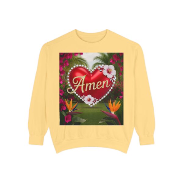 Sweatshirt Unisex Inspirational-With our beautiful "Amen" 'Solid Red Heart'- Faith Apparel, Unisex Top, Religious Gift, Comfort Wear, Church Event Style - Image 9
