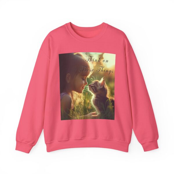 Crewneck Sweatshirt-with our 'Kitten Kisses' "Think on these things" Inspirational Vintage Christian Faith Apparel Gospel Sweatshirt Unisx Heavy - Image 25