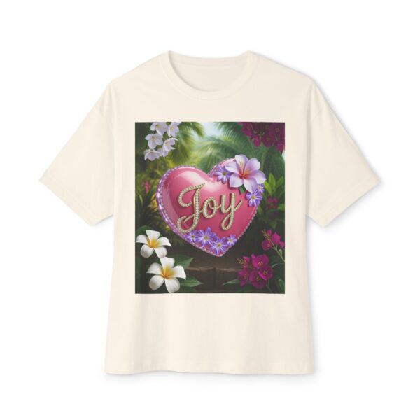 Our Inspirational "Joy" 'Solid Pink Heart' Design! Boxy T-Shirt Christian Faith Apparel Unisex Cotton Tee, Oversized Boxy Top T-shirt - Image 7