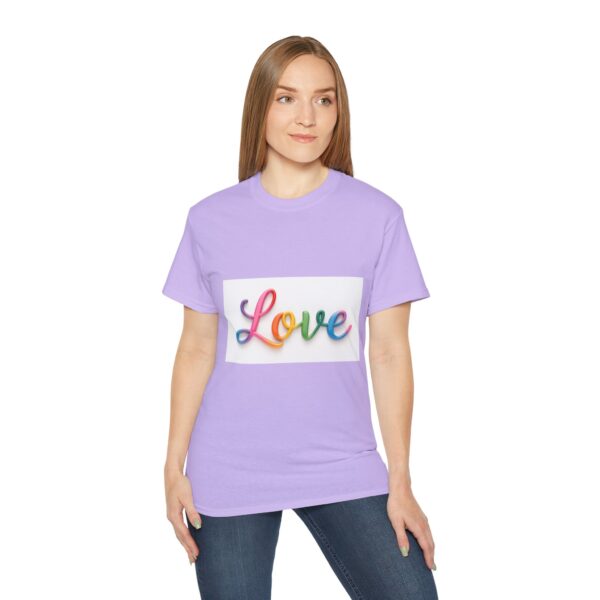 Our inspirational "Love" Design!! on a Christian Unisex Cotton T-Shirt, Faith Spiritual Apparel, Love Gift - Image 24