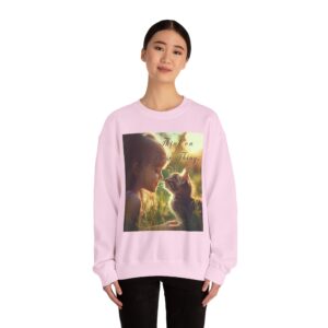 Crewneck Sweatshirt-with our 'Kitten Kisses' "Think on these things" Inspirational Vintage Christian Faith Apparel Gospel Sweatshirt Unisx Heavy