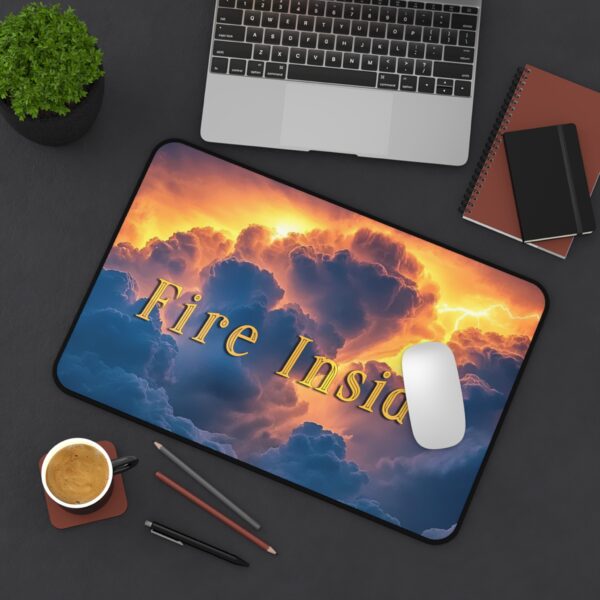 Inspirational Desk Mat 'Storm Light' "Fire Inside" - Mouse Pad Office Decor Desk Accessory Gaming Pad Computer Mat Non-Slip Beauty of Nature - Image 3