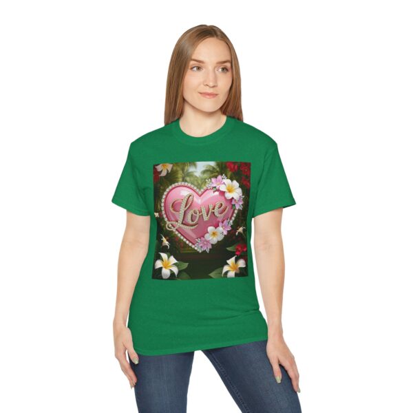 Our inspirational "Love" 'Solid Pink Heart' Design! on a Christian Unisex Cotton T-Shirt, Faith Spiritual Apparel, Love Gift - Image 18