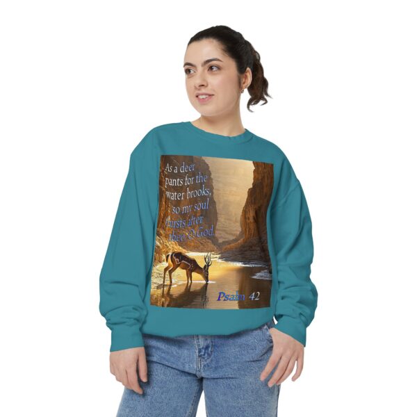 Sweatshirt Unisex with our inspirational Psalm 42 'As a Deer Pants' design! Faith Apparel Gospel Fashion Jumper, Pullover - Image 24