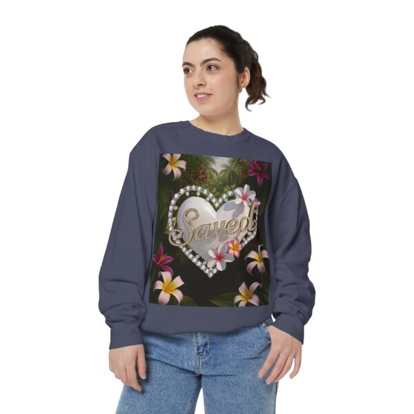 Sweatshirt Unisex with our Inspirational "Saved" 'Pure White Heart' Design! Faith Apparel Gospel Fashion Jumper, Pullover - Image 34